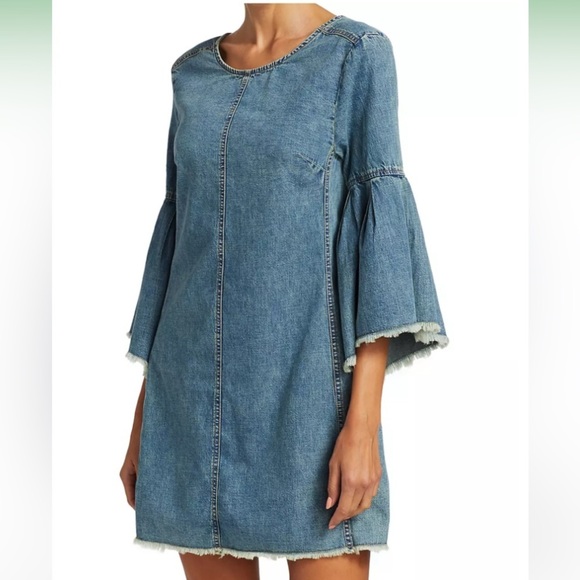 We the Free Reckless Bell-Sleeve Denim Mini - Size 2 - Picture 3 of 10